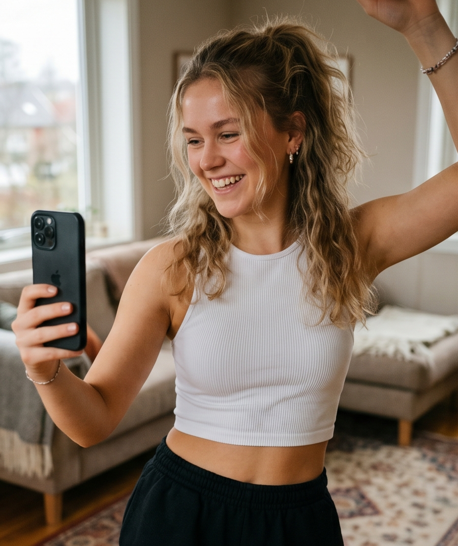 Woman on a live video chat