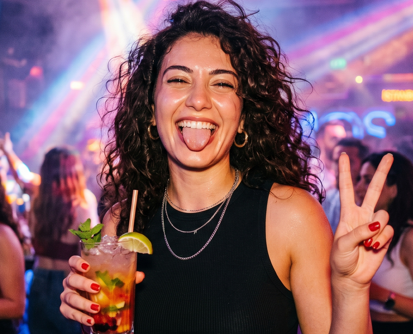 People enjoying a safe night out